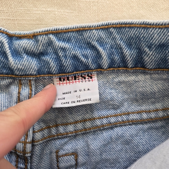 Vintage Guess 24 Inch Waist Blue Jeans Kids 14 Petite Womens - Picture 8 of 10